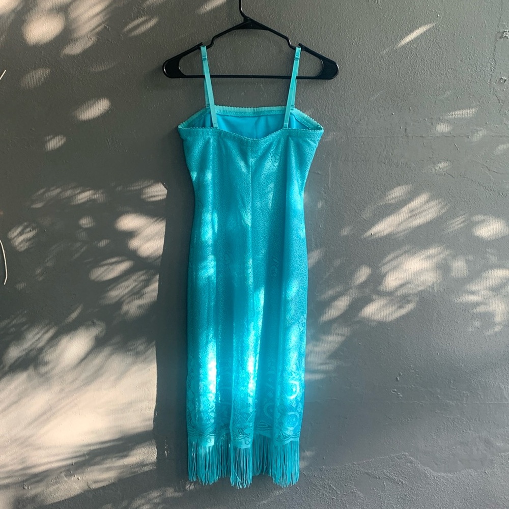 VIP Turquoise Lace Midi Dress - Picture 9 of 15